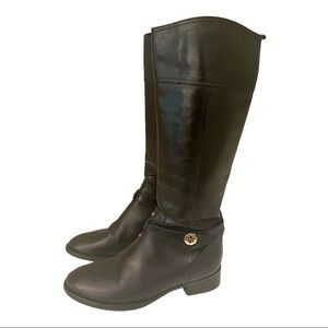 Tory Burch Black Leather Boots Riding Bristol
